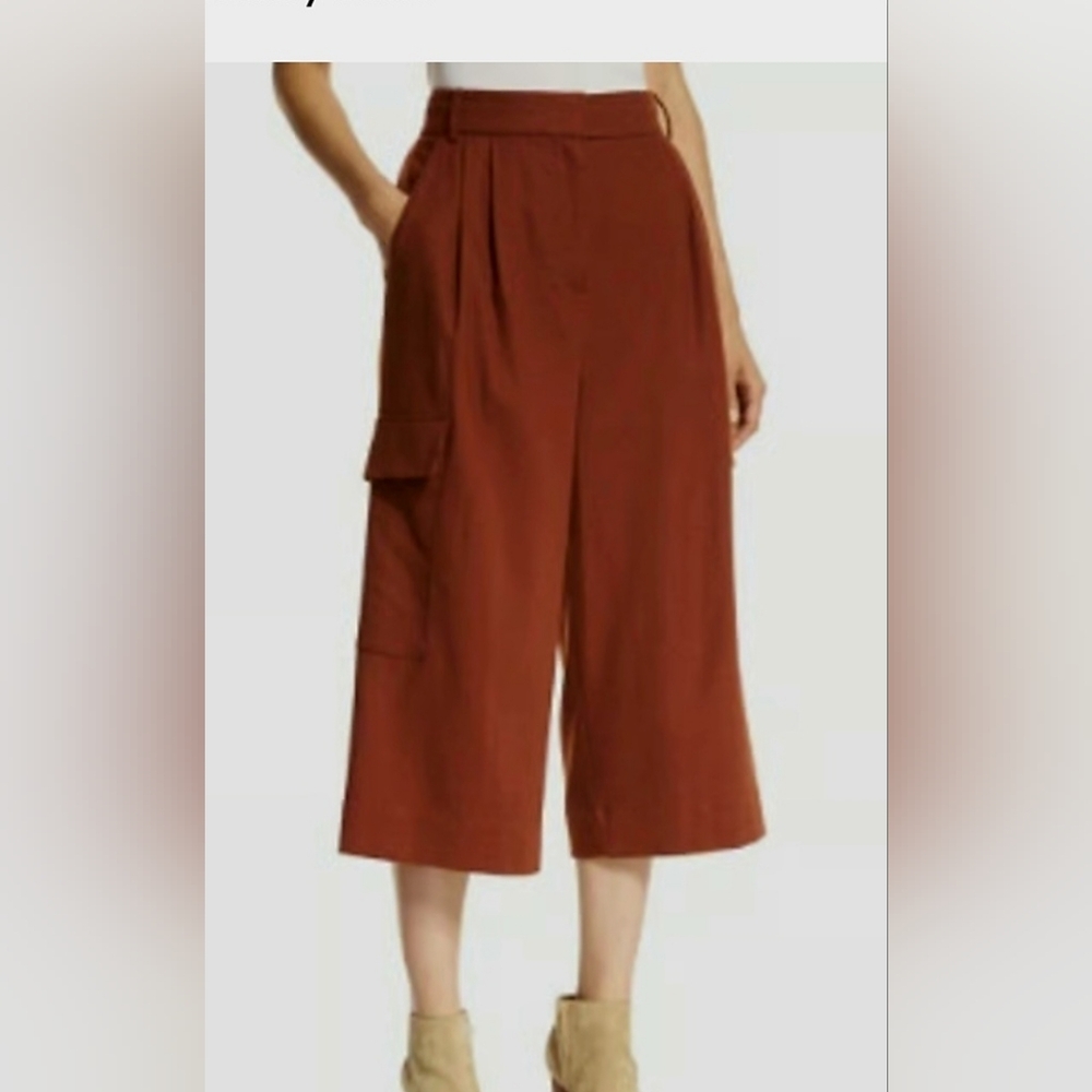 Tibi Women's Wide Leg Pants in Warm Brown